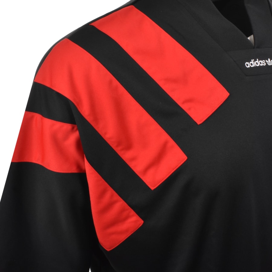 トップス  originals football jersey tee adidas Originals Football Jersey T Shirt Black | Mainline Menswear ca